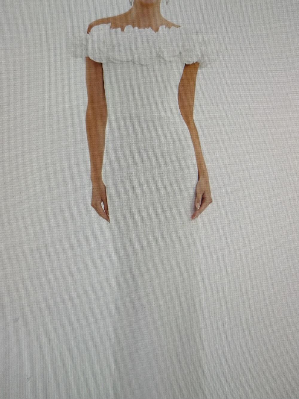 Rebecca Vallance Off-Shoulder Tessa Gown White Floral Dress